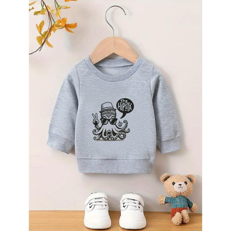 Kids Sweatshirt,Cool Cartoon Print Pattern, Skin Friendly Soft Spring and Autumn Thin Versatile Round Neck Hoodie