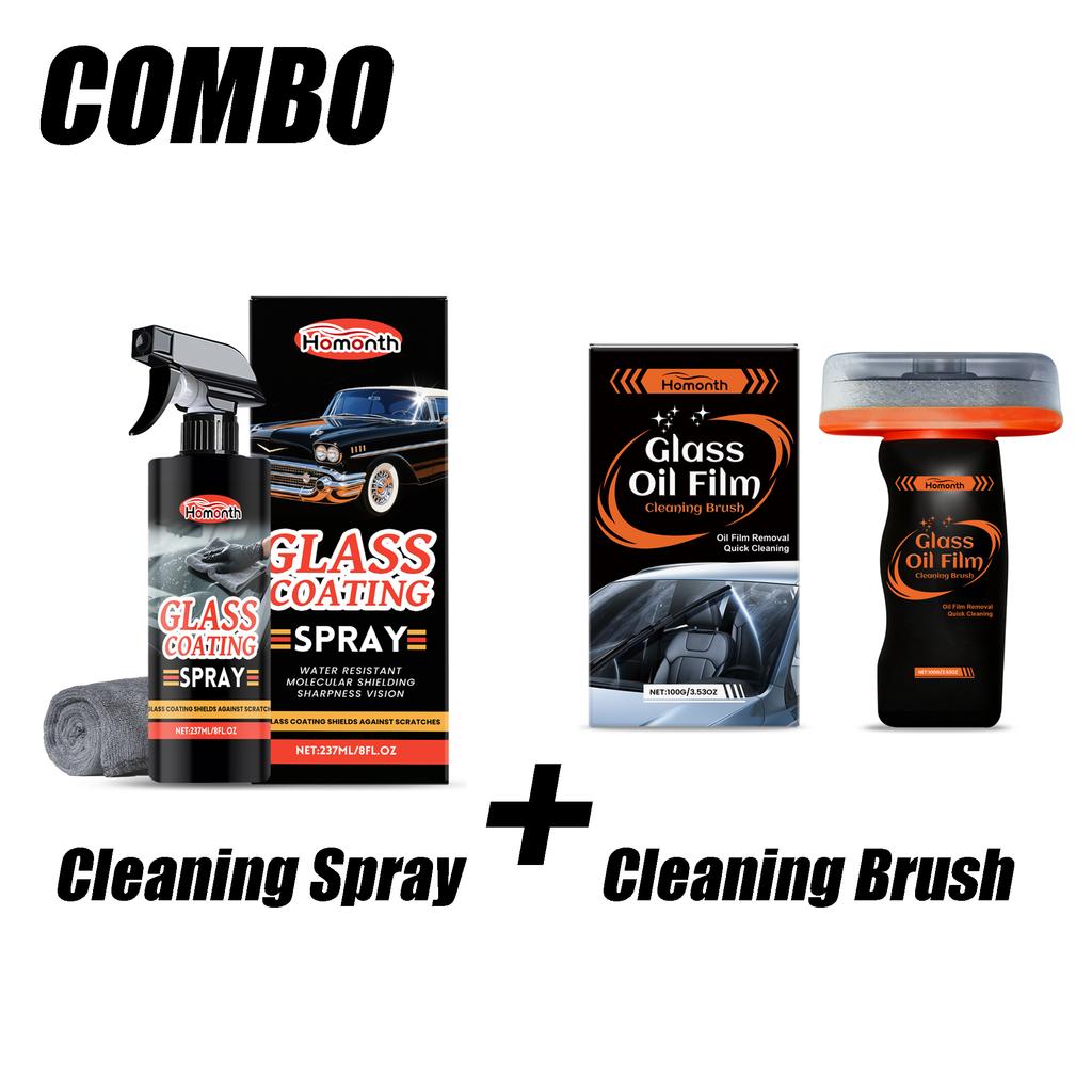 Car Glass Cleaning Spray Kit Car Glass Oil Film Remover Cleaning Stain Oil Films For Car Body Vehicle Rearview Mirror Windshield