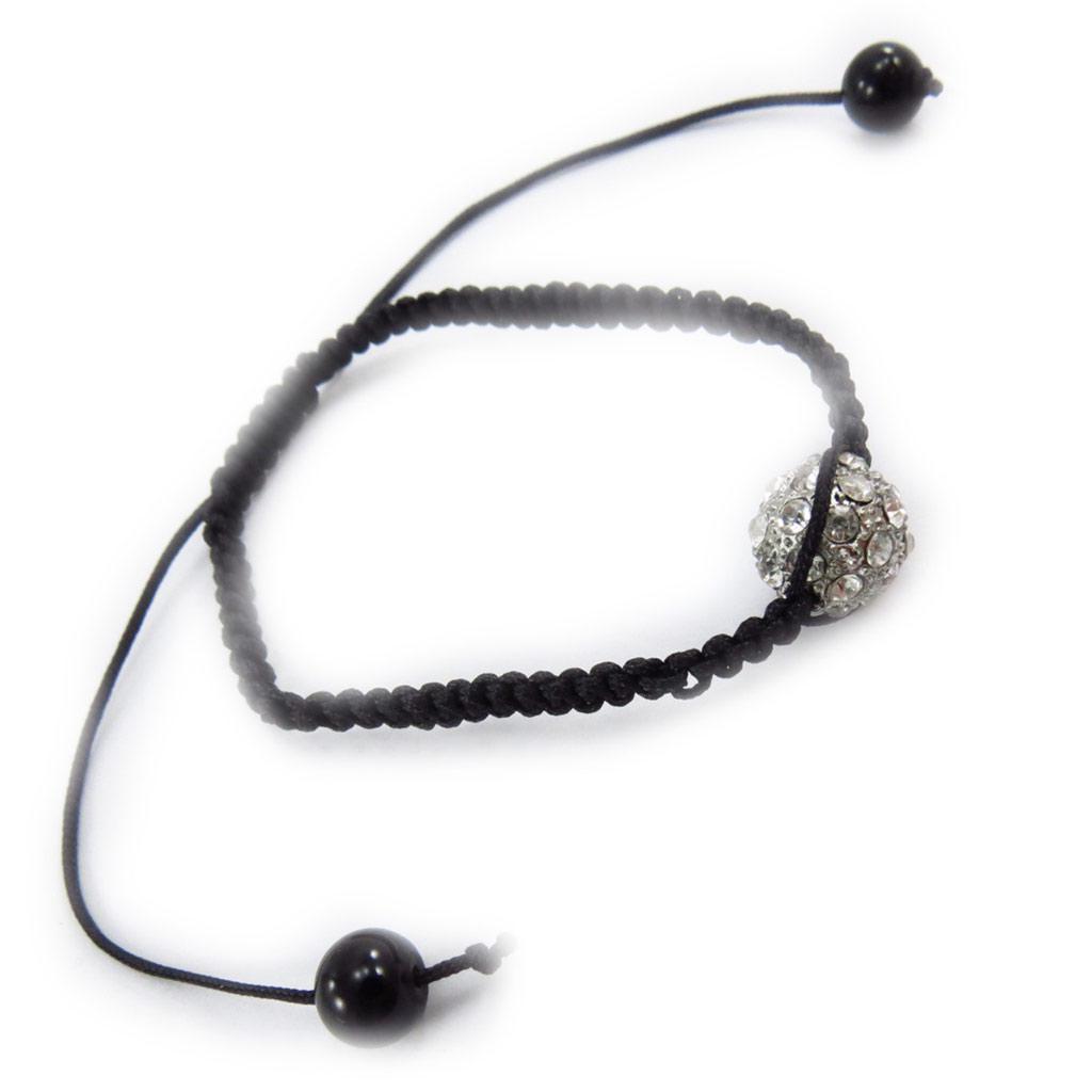 Les Trésors De Lily [J6885] - Bracelet ethnique 'Shambhala' noir blanc