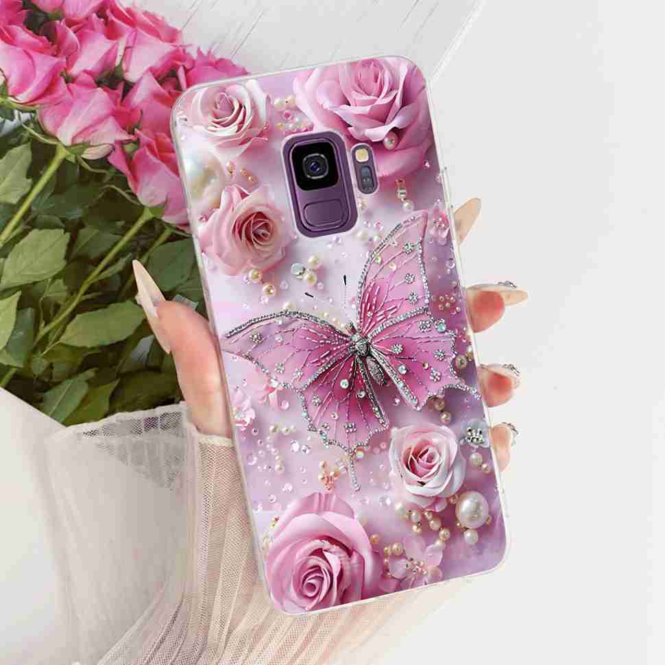 Protective Cases For Samsung Galaxy S9 Plus Soft Silicone Back Cover For Samsung S9Plus S9+ Summer Fresh Butterfly Shell Capa