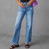 Women's High Waist Washed Women's Jeans Fashionable Versatile Straight Leg Pants