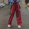 Pantaloni cu carouri Femei Imbracaminte de strada japoneza Punk Pantaloni Cargo Femei Lanț hippie Harajuku Indie Y2K Estetică Hip Hop