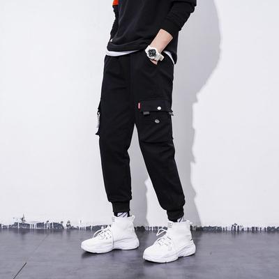 Lockere Passform Kordelzug Harem Klappentaschen Cargo Herren Cargo Jogger Klassisches Design Multi Hose Übergröße