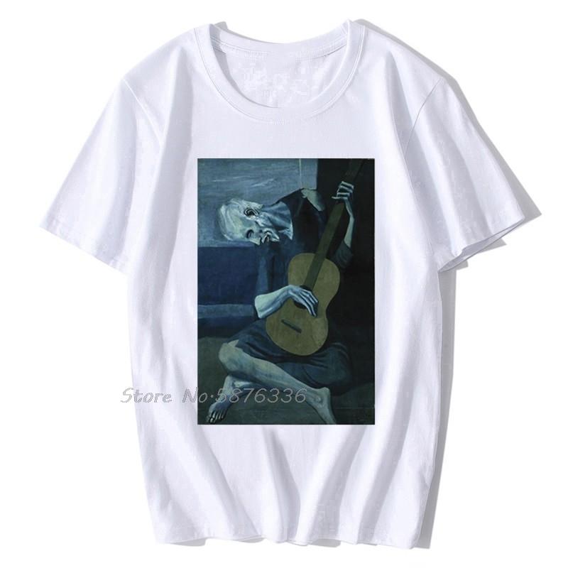 Pablo Picasso The Old Guitarist TShirt Leonardo Da Vinci Vincent Van Gogh Street Tee Unisex Cotton Oneck TShirt Unisex Clothing