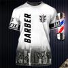 T-shirt tendance pour homme, impression 3D, haut à manches courtes, vêtements de travail de barbier, t-shirt surdimensionné, vêtements de barbier pour hommes