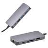 8in1 USB-C Hub - 0307 Connects  Enabled Projector Monitor TV Etc Anodized Aluminum Alloy Housing SD/TF  Card Reader