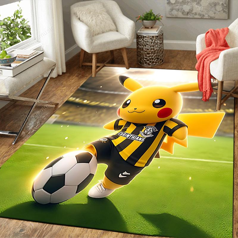 1pc Pikachu Soccer Star Rug, Office Carpet Indoor Outdoor Entrance Doormat, Non-Slip Soft And Comfortable, Living Room. Q714091