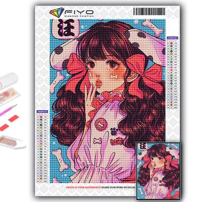 Diamond Embroidery Cute Pink Girl 5D DIY Diamond Painting Cross Stitch Rhinestone