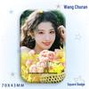 Wang Churan Star Support Badge: Square Laser Tinplate Brooch Ornament