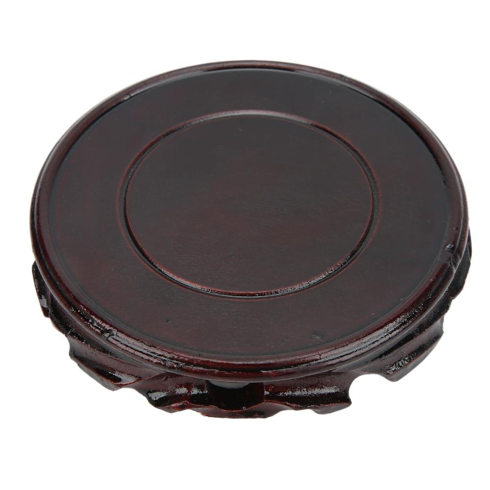 Carved Round Wooden Base Round Wooden Pedestal Base Oriental Display Stand Table Decoration