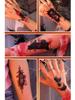 2/6pcs Hallween Horror Tattoo Sticker Realistic Fake Bloody Wound Stitch Scar Scab Masquerade Prank Makeup Props