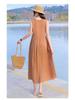 New Women's Summer Sleeveless French Silk-Cotton Beach Dress