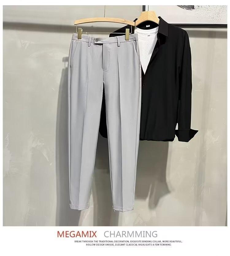 Men's Korean Style Autumn Loose Suit Trousers - Casual, Trendy, Straight-Fit Hong Kong Style Long Pants