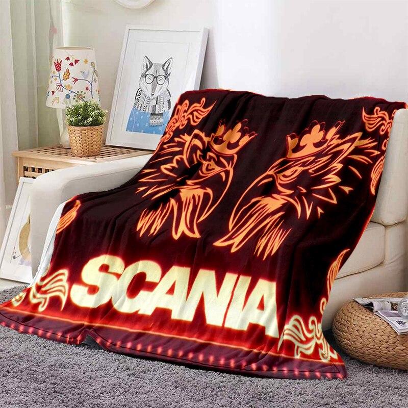 3D Грузовик Scania Плед Флисовый Теплый Уютный Мягкий Плед для Дивана Кровати Стойкий к Выцветанию Антистатический Машинная Стирка 100x150cm