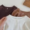 2024 Autumn Baby Girls' Pure Color Romper & Windproof Vest Set, One-Piece Triangle Climbing Suit