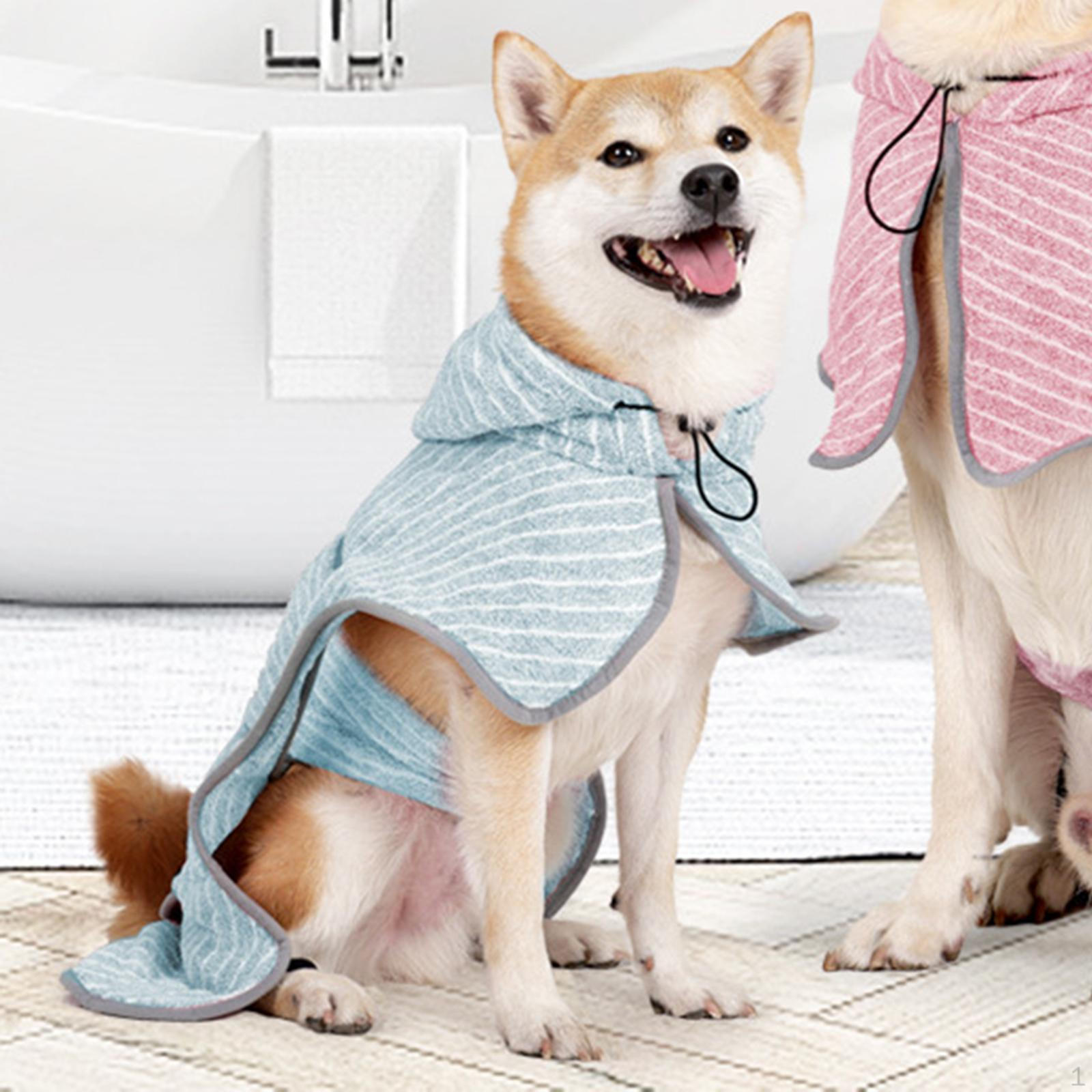 

Dog Bathrobe Pet Grooming Towel Swim Shower,Warm Keeping Wet Walk Adjustable Belly Strap Soft