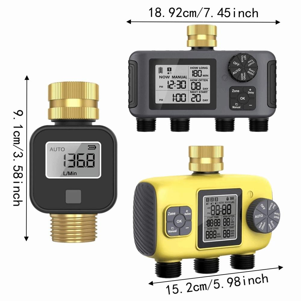 IPX5 Waterproof Water Consumption Test Meter Brass Inlet Electronic Water Meter Garden Irrigation