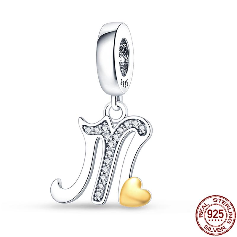 Novinka v kolekci Qikaola Originální náramky 26 písmen A-Z Měděné přívěsky Korálky Pro DIY Výrobu narozeninových šperků Dárky