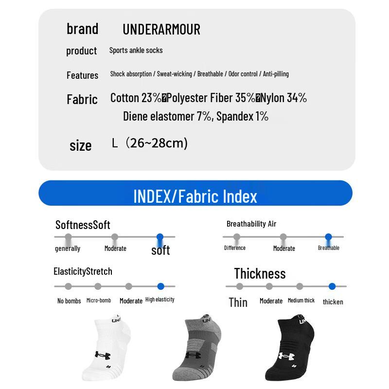 Under Armour Unisex Low-Cut Athletic Socks (3-Pair Pack)