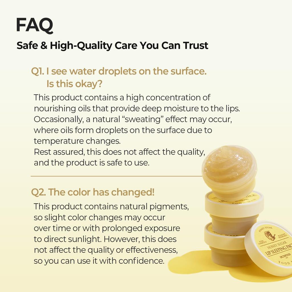 SKINFOOD Honey Sugar Food Mask Lip Sleeping Pack 21ml Lip Sleeping Mask Lip Balm Lip Cream Lip Scrub Moisturizing Korea