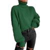 Damen Herbst/Winter Rollkragen Locker Gestrickter Pullover, Langarm Einfarbig Mode Pullover
