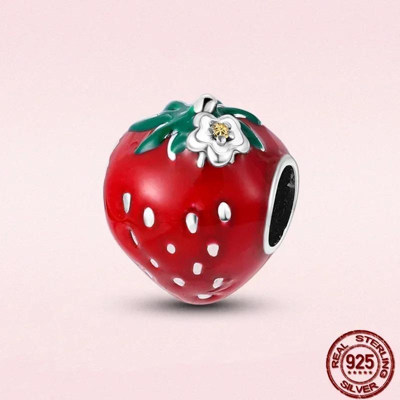 Copper Fashion Avocado Strawberry Cherry Fruit Series Charms Bead Fit Original Bracelets Diy Jewelry Making