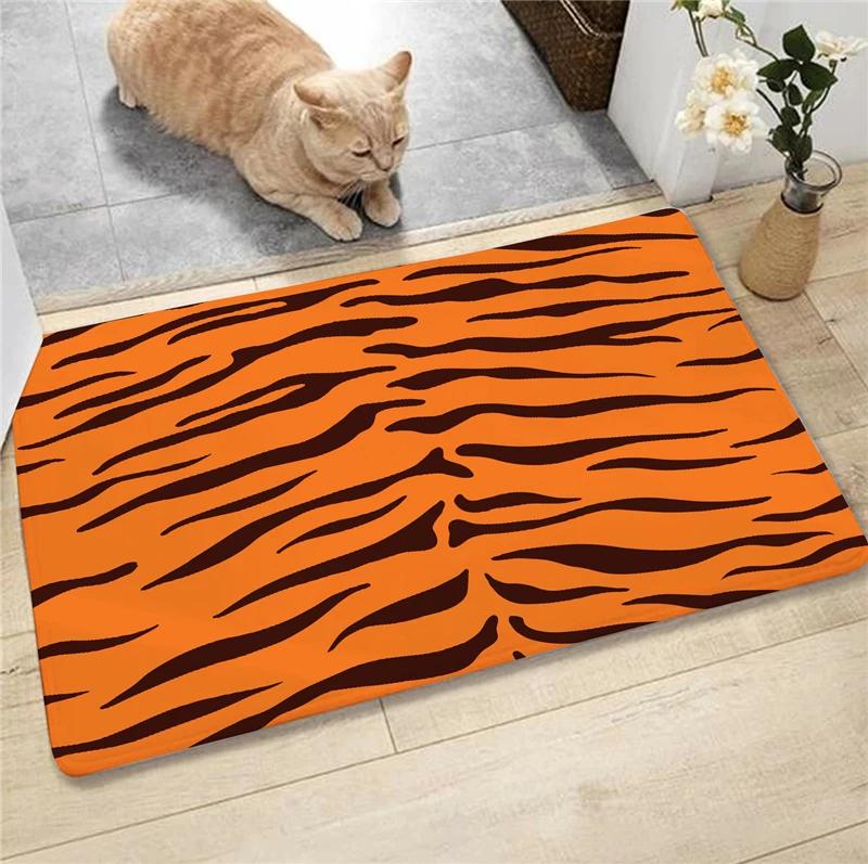 Fashion Animal Leopard Zebra Cow Deer Pattern Carpet Soft Carpets Rug Entrance Anti-slip Floor Mats Water Absorption