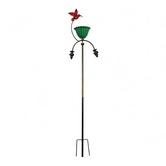 Outdoor Bird Feeder, Bird Baths for Outside, Metal Flower Garden Stakes Bird Bath, Hummingbird Size#A
