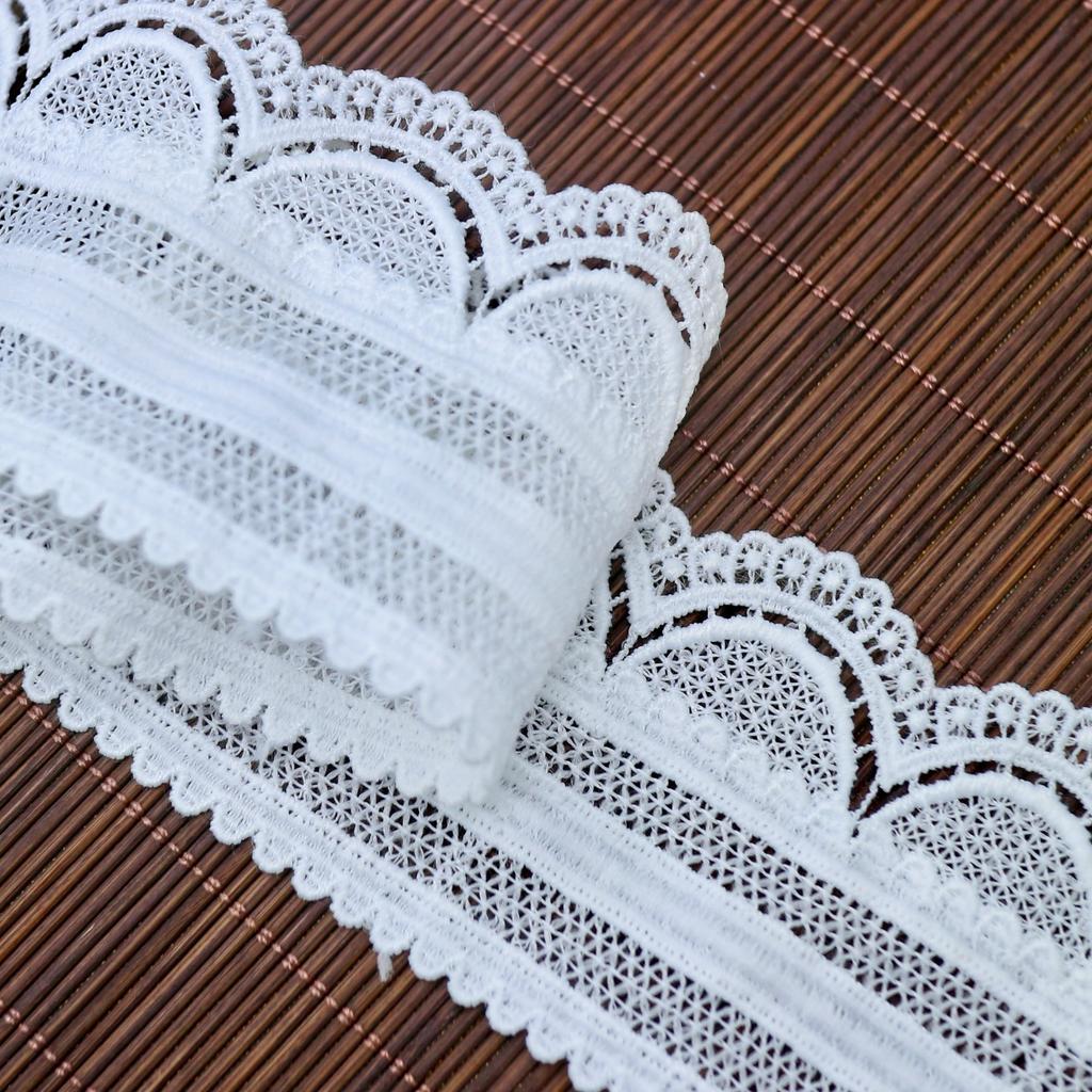 5.5Cm Barcode Lace Accessories Milk Silk Water-Soluble Embroidery Curved New Lace 5.5Cm Wavy Lace