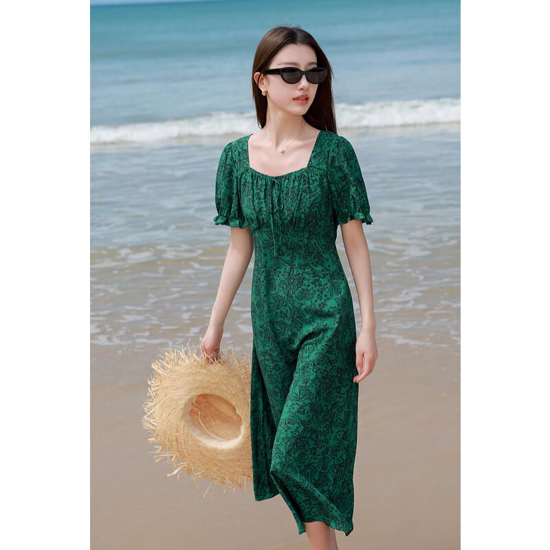 Sancai 2025 Sommer Übergröße Französisches Paisley-Kleid mit Bindegürtel