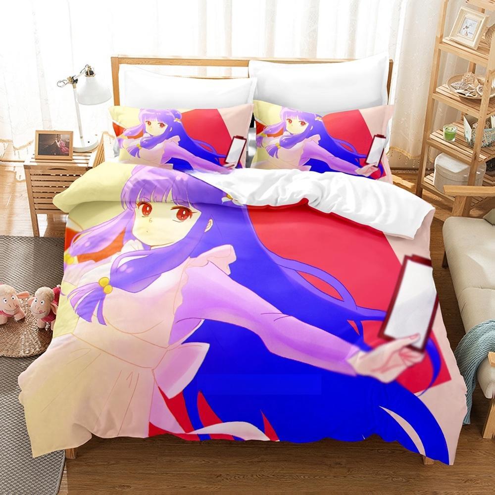 Ranma 1/2 Bedding Set Single Twin Full Queen King Size Bed Set Adult Kid Bedroom Duvet Cover Sets 3D Print Anime Bed Sheet Set