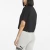 PUMA Her Cropped Tee Solid Color Sporty Casual Moisture-Wicking Anti-UV Breathable Loose Cropped Drop-Shoulder T-Shirt Women's Black
