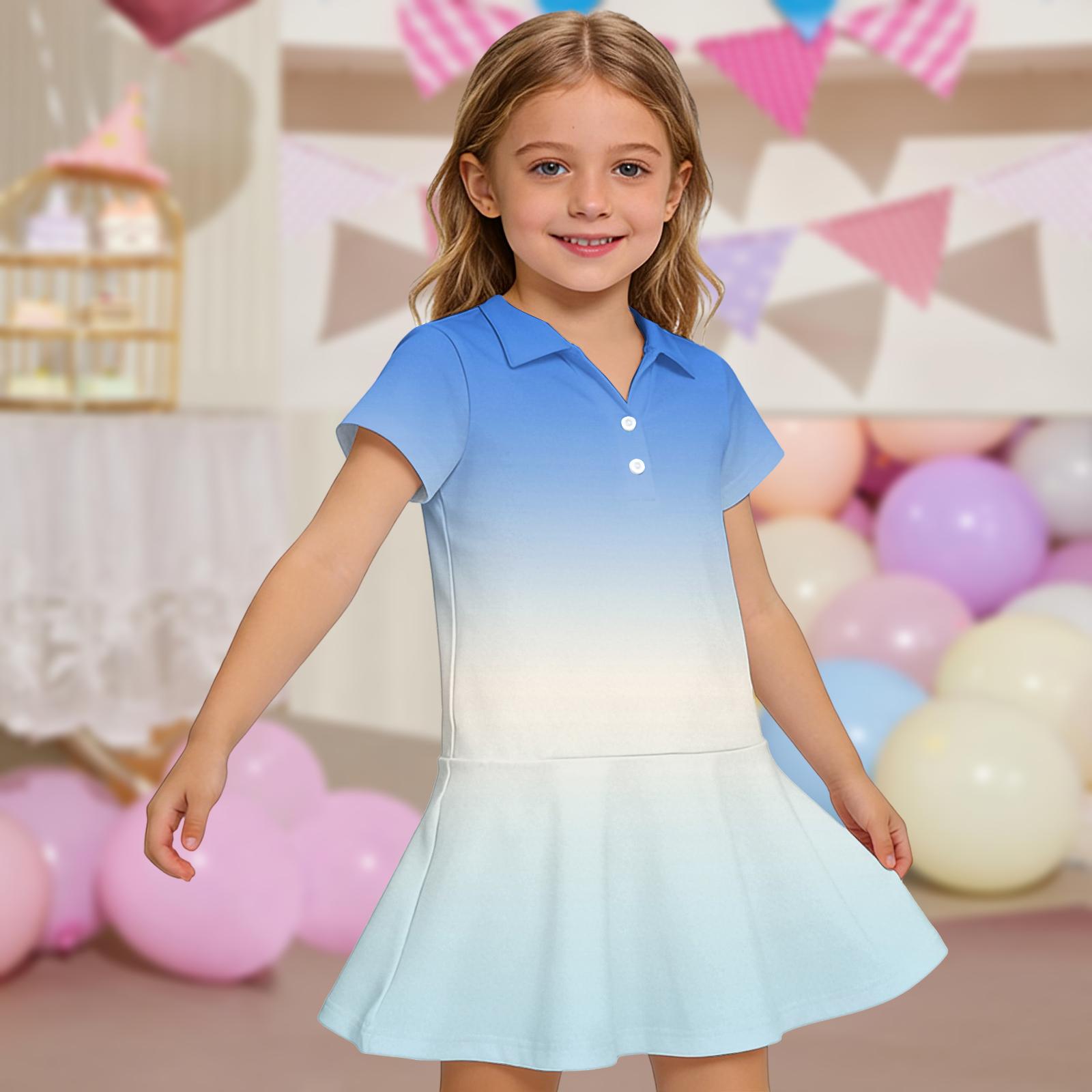 

Детское платье - С коротким рукавом, с карманом, цветное платье-фрок Детское платье с воротником - С коротким рукавом, с карманом, платье-фрок 140