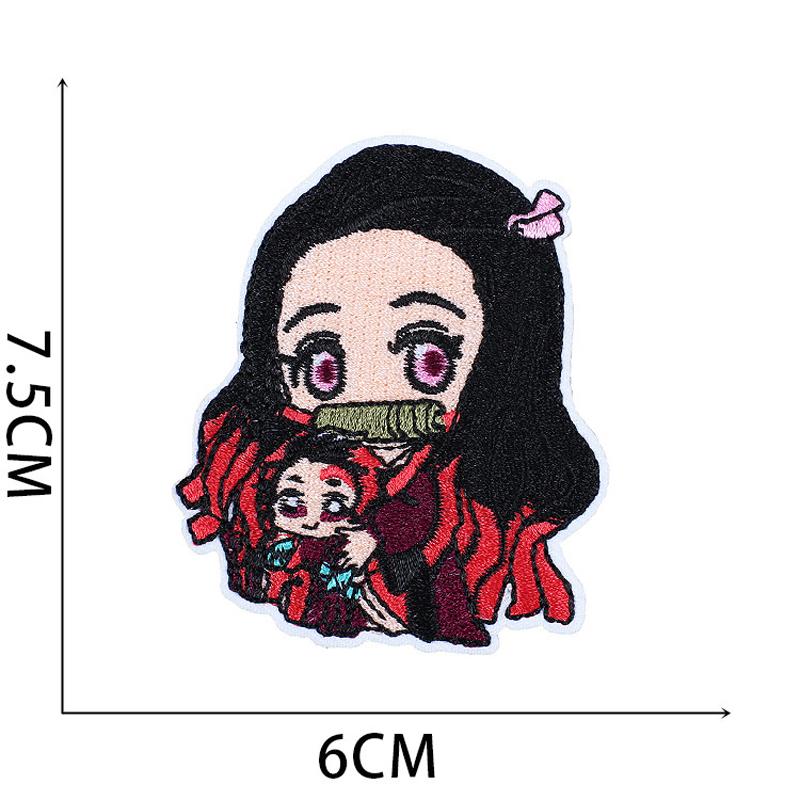 19Pcs/Set Anime Demon Slayer Q-Version Character Embroidery Patch Clothing Decoration