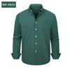Men Long Sleeve Solid Color Casual Oxford Shirt Plus Size