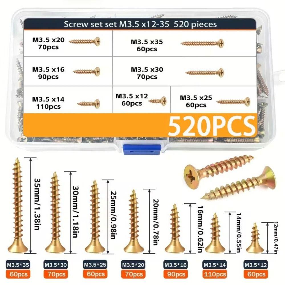 M 3.5 Self-Drilling Wood Screws Carbon Steel Wood Screws  Flooring Installation