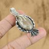 Natural Golden Rutile Gemstone Pendant 925 Sterling Silver Jewelry For Girls