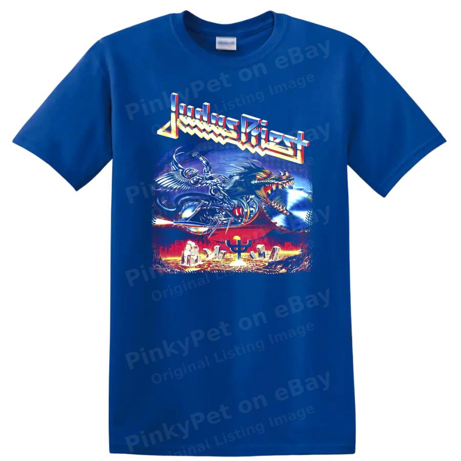 Metal Band Graphic T Shirt Fantasy Art w/ Dragon and Wings Tee