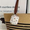 Cute Cherry Bow Pattern Suitable for Airpods 3 2 1 Pro 2 4 Pro3 Transparent Headphone Protective Case with Silver Ring Buckle