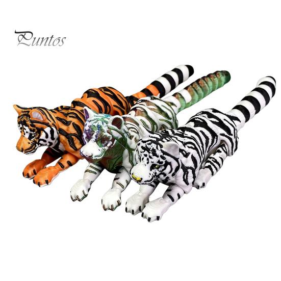 3D Printed Tiger Model Figure, Realistic with Movable Joints, Articulated Figure Forest Animal Figurine for Home Office Bookshelf Flexible Ornament
