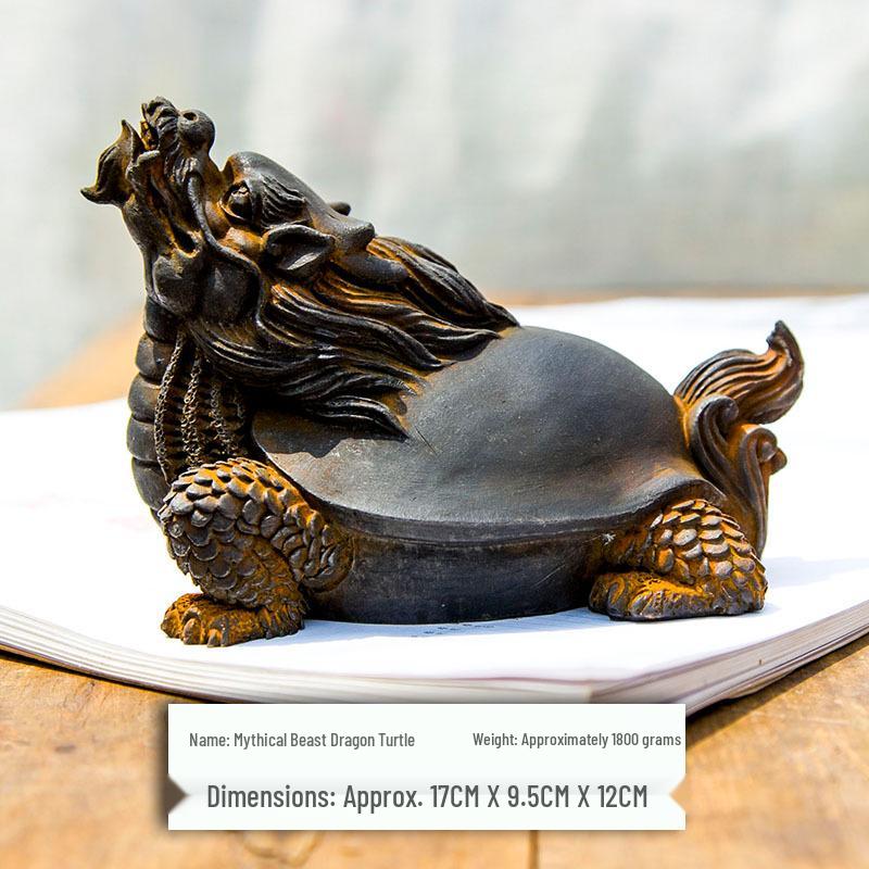 

Dragon Turtle Ornament: Retro Craftsmanship, Wealth & Luck - Ideal for Home, Office, or Tea Pet Decoration.