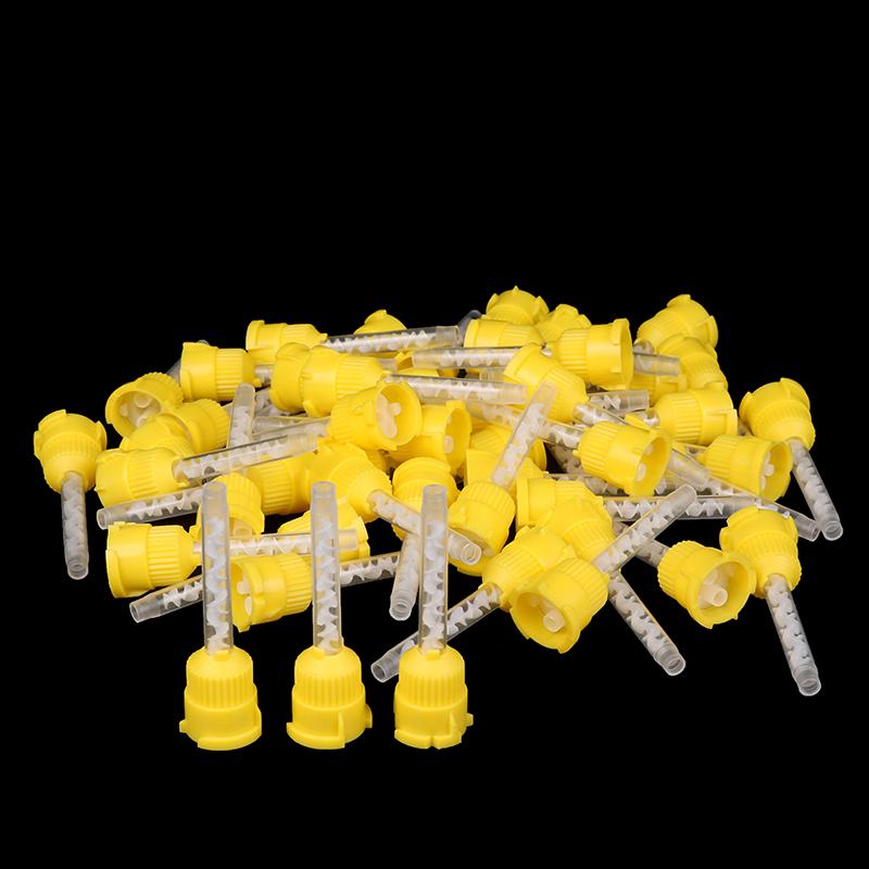 50/100 Pièces Matériaux Dentaires Odontologie Caoutchouc Silicone Tête de Mélange Transfératrice Embouts d'Impression Jetables Embouts de Mélange Tube de Mélange