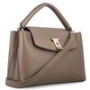 Bally Lock Me Gold Hardware Adjustable Detachable Shoulder Strap Pebbled Calfskin Crossbody Handbag Small Women Handbags Brown 6308614