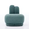 Cozy Bunny-Ear Fabric Ottoman - Fixed Upholstered Stool with Cute Ears, No Storage, Not Removable