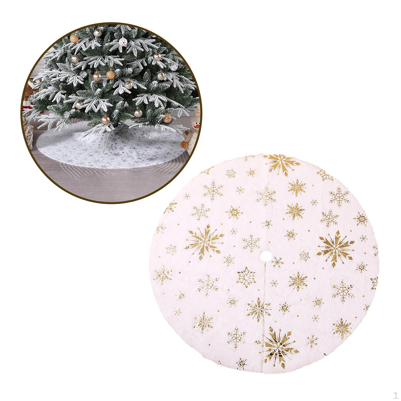 

Christmas Tree Skirt Base Cover Carpet Decoration Ornament Snowflakes 90cm золотий