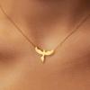 Colar com Pingente Fênix Ascendente Joia Elegante em Aço Inoxidável Banhado a Ouro Presente para Mãe Presente de Dia das Mães