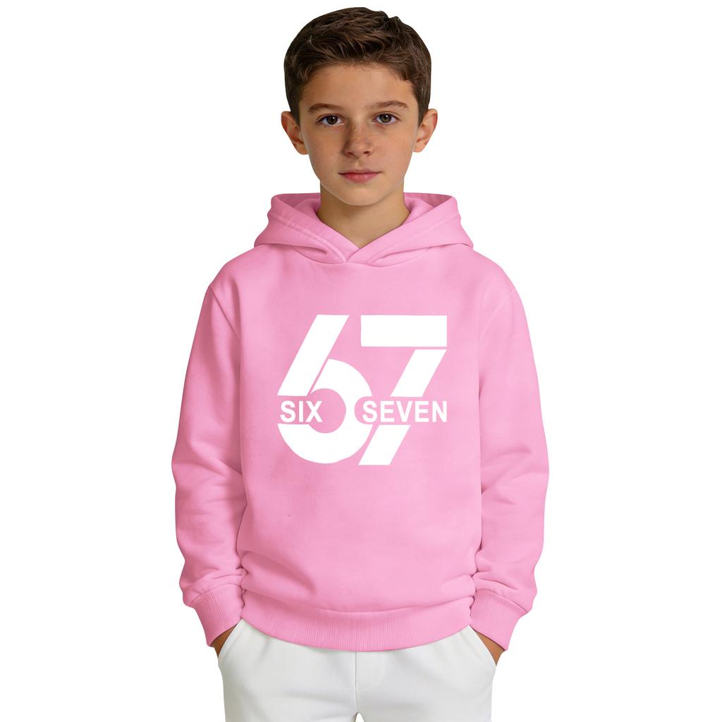 Guttegensert med trykk, hette og lange ermer, avslappet sportsgenser for komfort