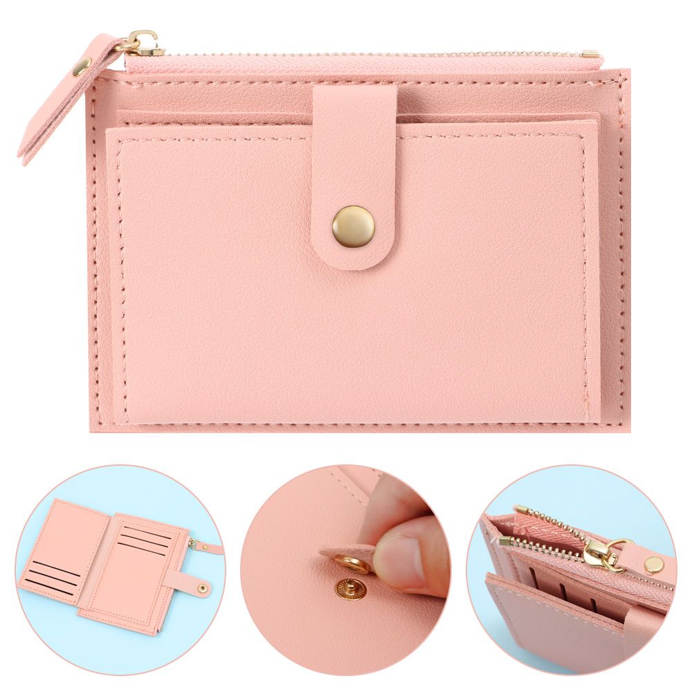 PU Leather Solid Color Purse Mini Coin Purse Money Bag Credit Card Holder Bags Small Wallet