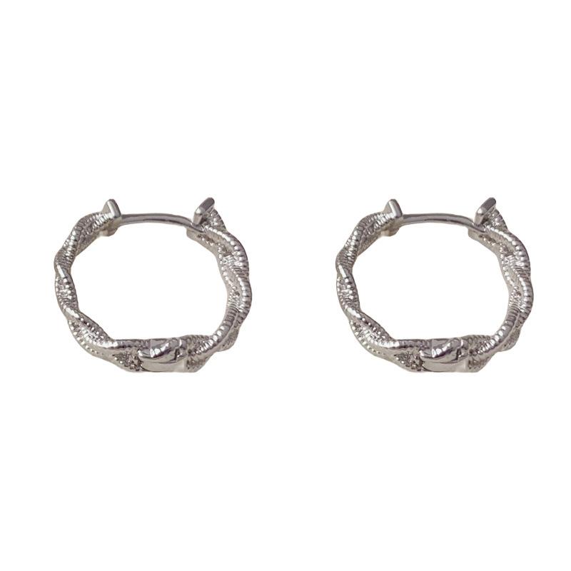 Women Fashion Minimalist Metal Twisted Hoop Earrings Unique Luxury Design Jewelry