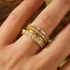 Gold Plated 4 Pcs Ring Set For Women Micro Paved Cubiz Zircon Finger Rings Female Engagement Wedding Party Jewelry Accessories